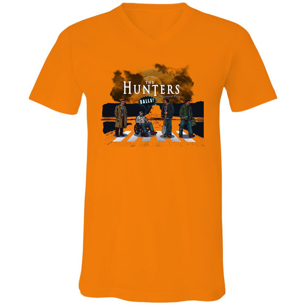 Unisex V-Neck T-Shirt - YZP69E7J - Orange - 11