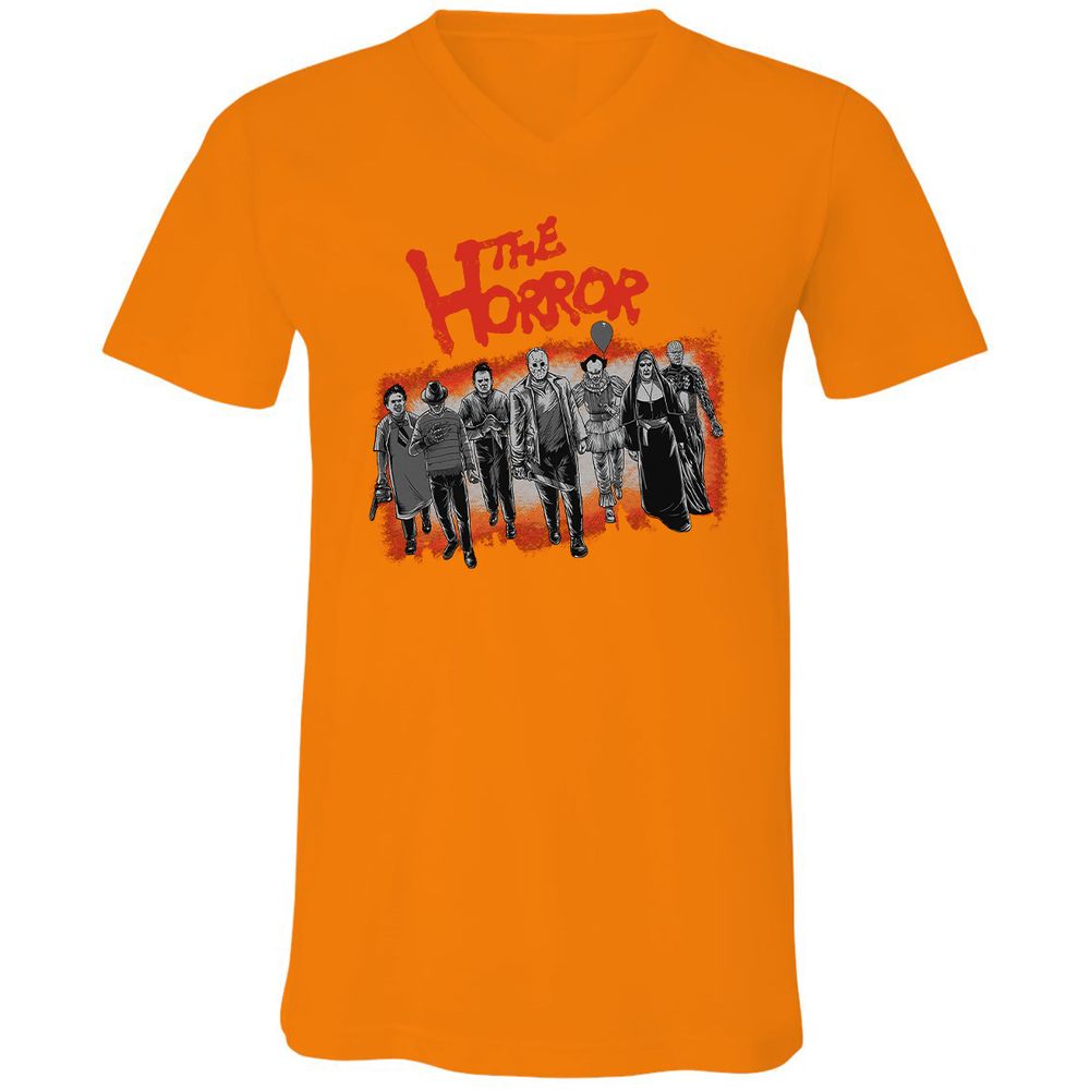 Unisex V-Neck T-Shirt - 8DR5U29R - Orange - 11