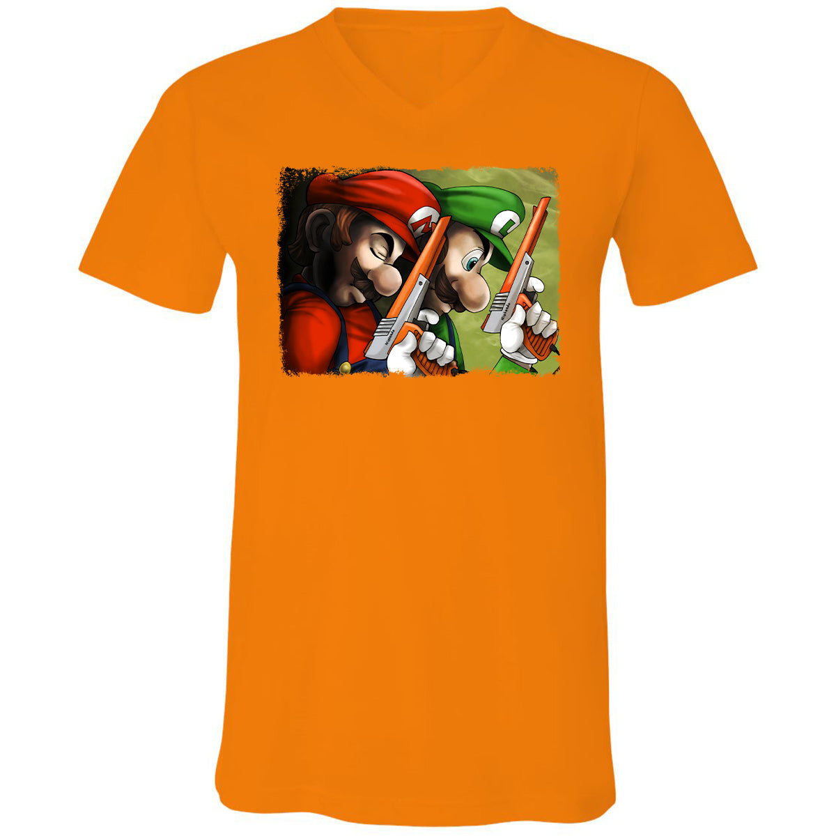 Unisex V-Neck T-Shirt - B5W1B47Z - Orange - 11