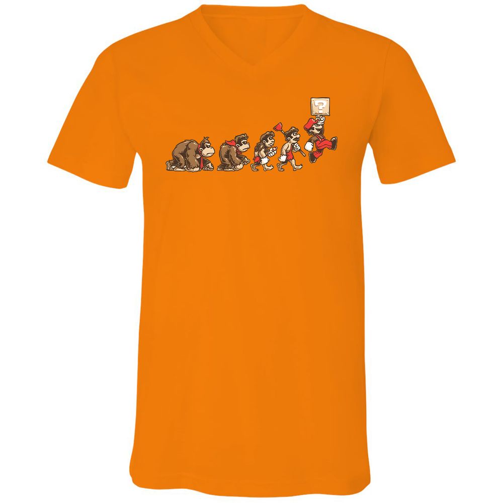 Unisex V-Neck T-Shirt - DFPR9PZG - Orange - 11