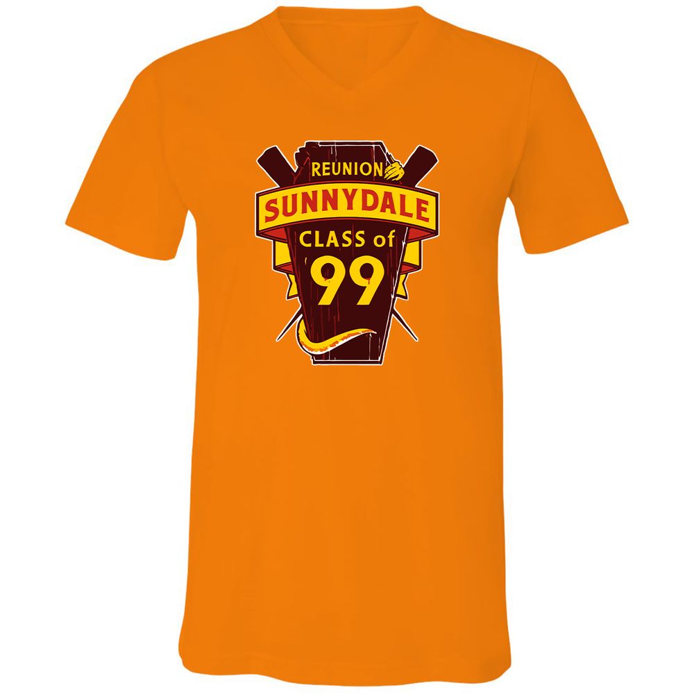 Unisex V-Neck T-Shirt - CFZ3Y9B4 - Orange - 11