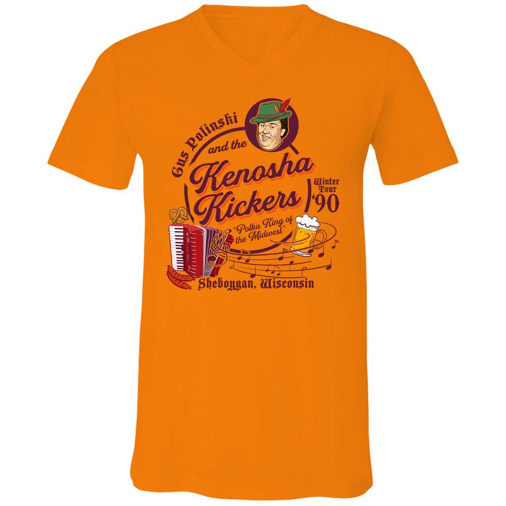 Unisex V-Neck T-Shirt - 8R8NYR4Y - Orange - 11