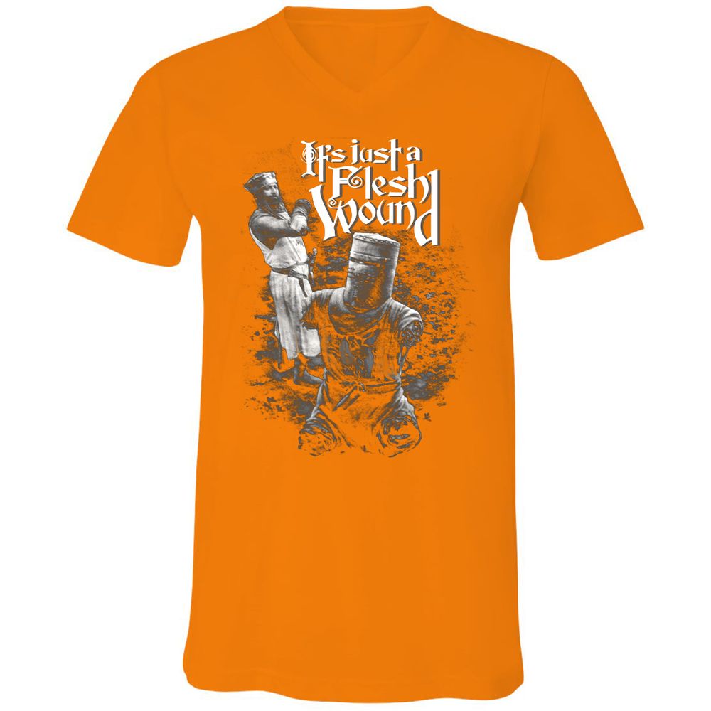 Unisex V-Neck T-Shirt - 3RX4WKVB - Orange - 11