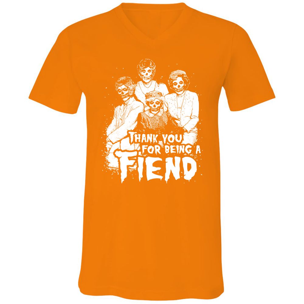 Unisex V-Neck T-Shirt - CGZV5FU6 - Orange - 11
