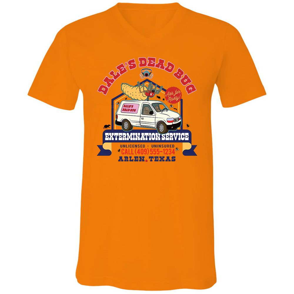 Unisex V-Neck T-Shirt - H8UVTYSC - Orange - 11