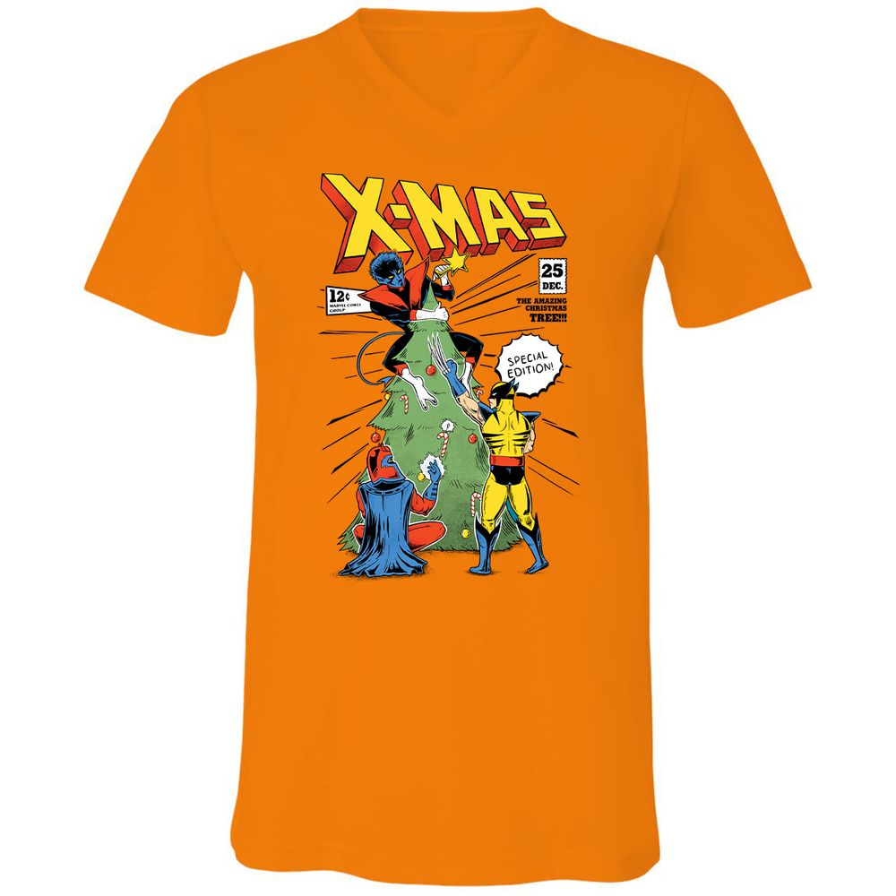 Unisex V-Neck T-Shirt - GPH86VN2 - Orange - 11