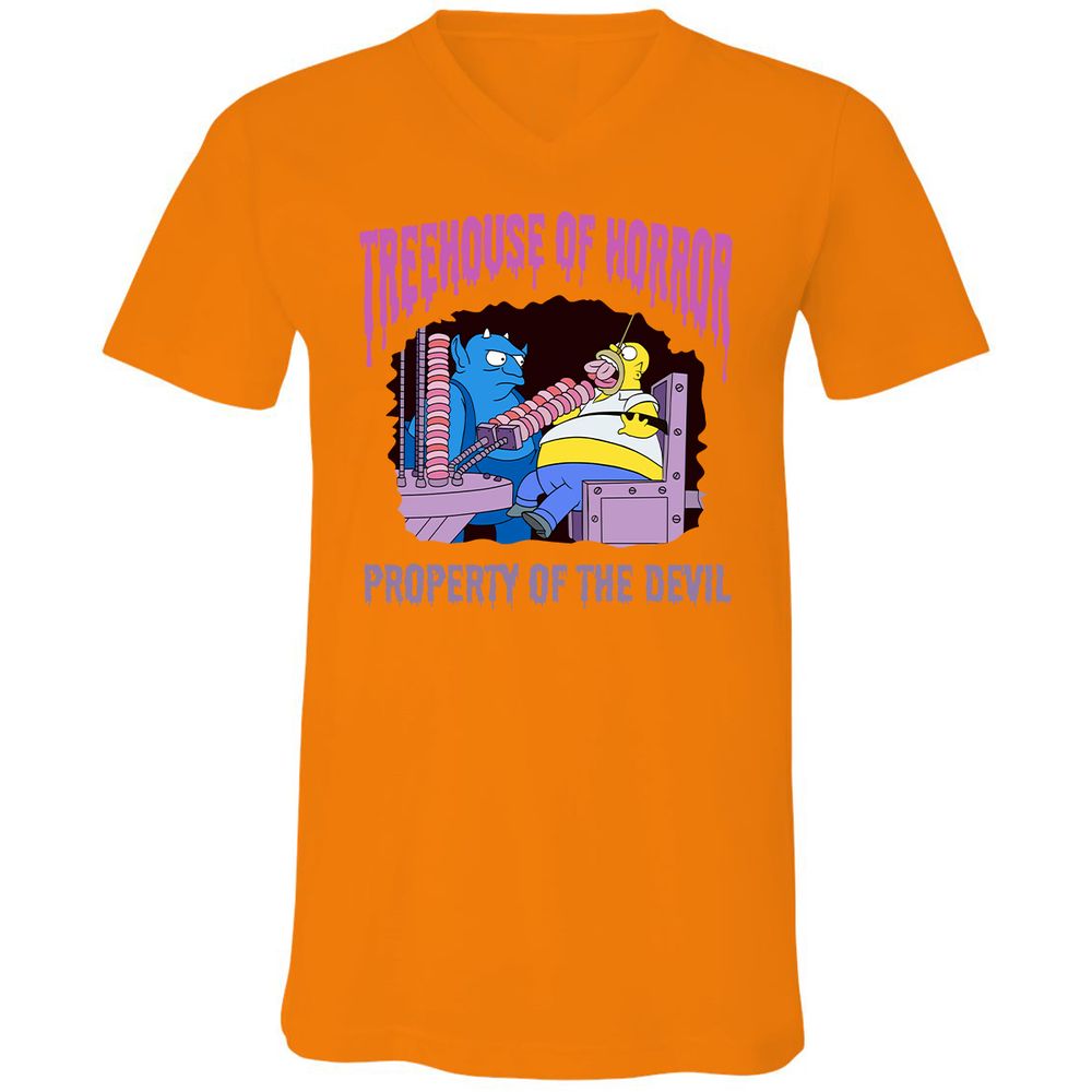 Unisex V-Neck T-Shirt - 1HHL6PCF - Orange - 11