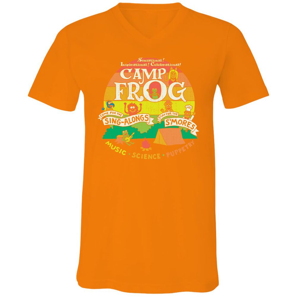 Unisex V-Neck T-Shirt - VRPUWMZB - Orange - 11
