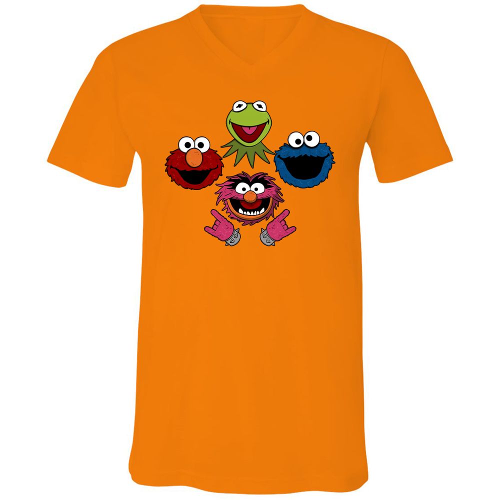 Unisex V-Neck T-Shirt - LZYKU1H2 - Orange - 11