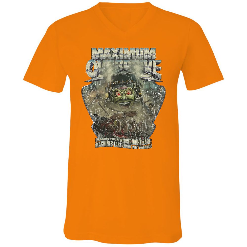 Unisex V-Neck T-Shirt - GEXNWCLX - Orange - 11