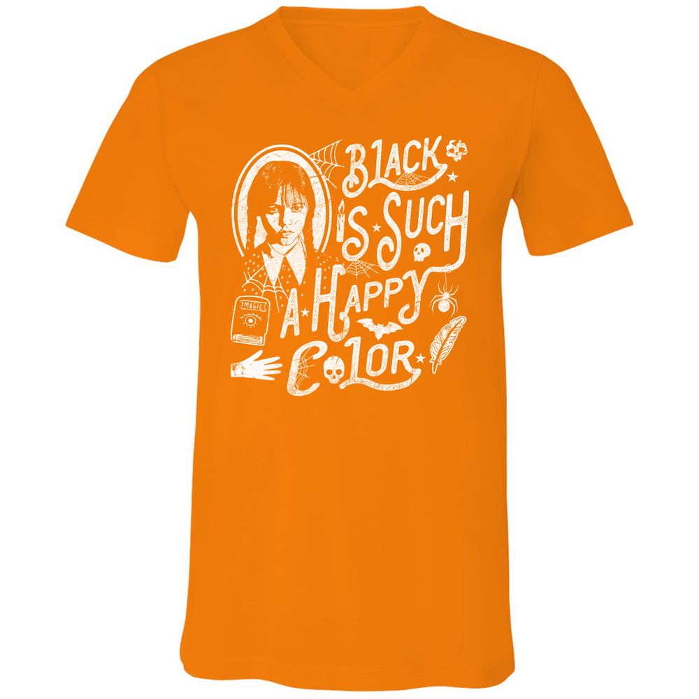 Unisex V-Neck T-Shirt - KCTQV6B5 - Orange - 11