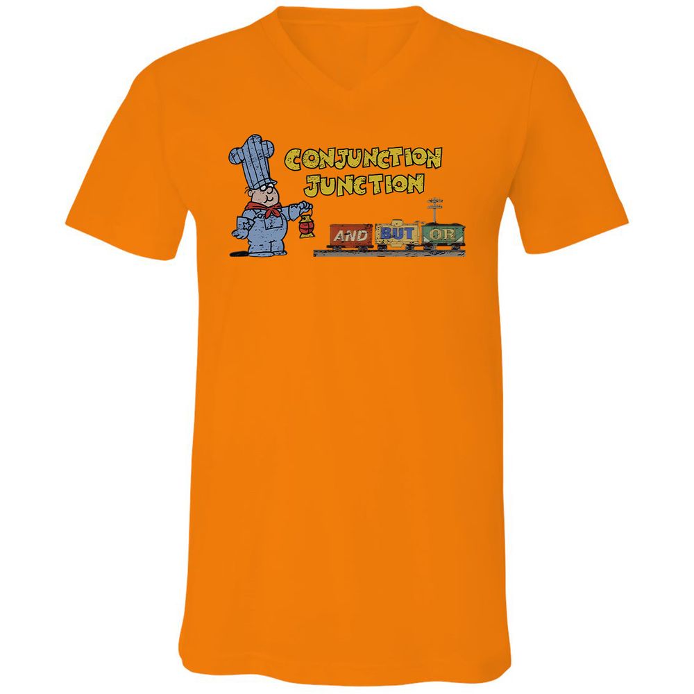 Unisex V-Neck T-Shirt - G6ZQXFNK - Orange - 11