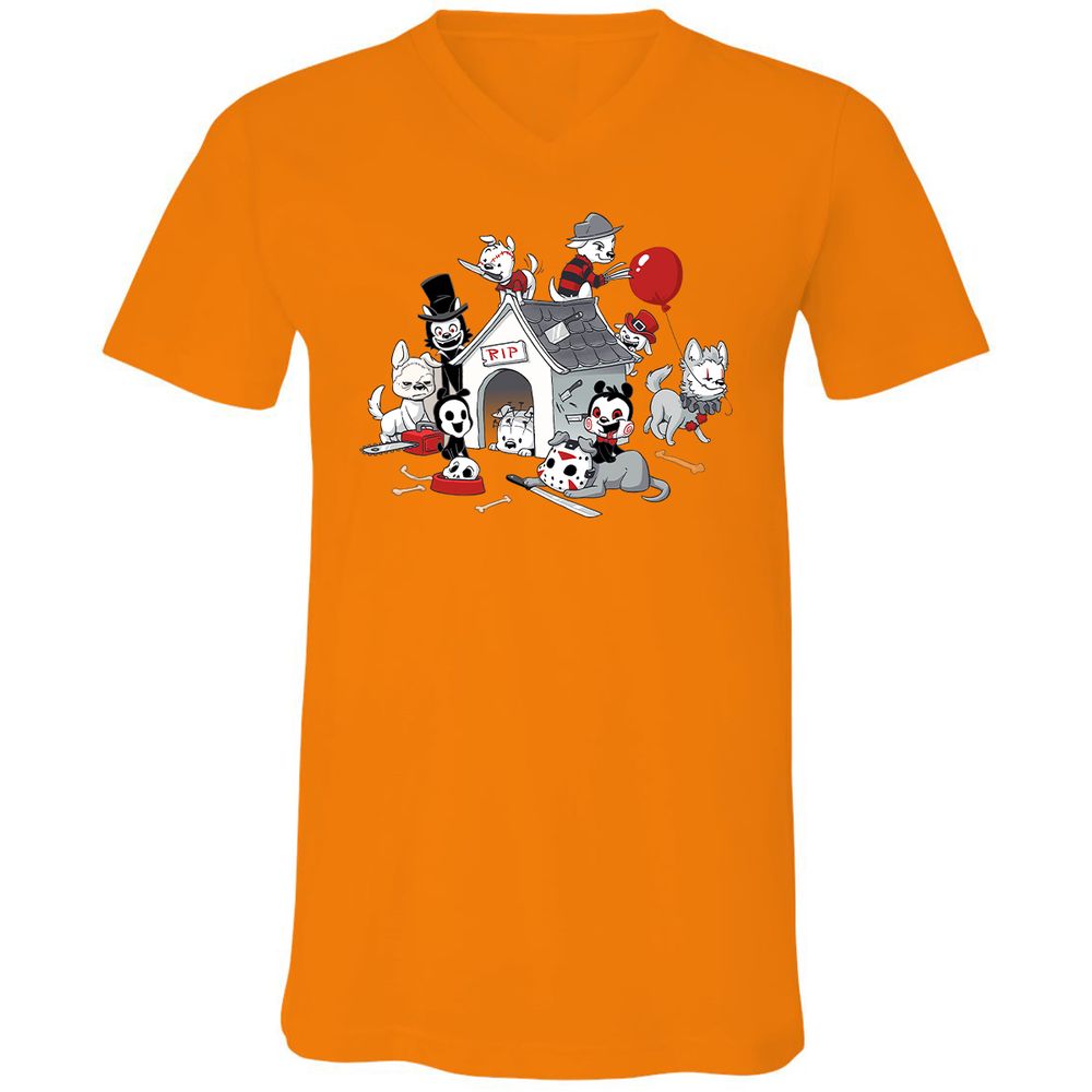 Unisex V-Neck T-Shirt - FHNJ9RKM - Orange - 11