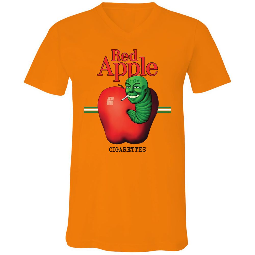 Unisex V-Neck T-Shirt - H1GKJLPJ - Orange - 11
