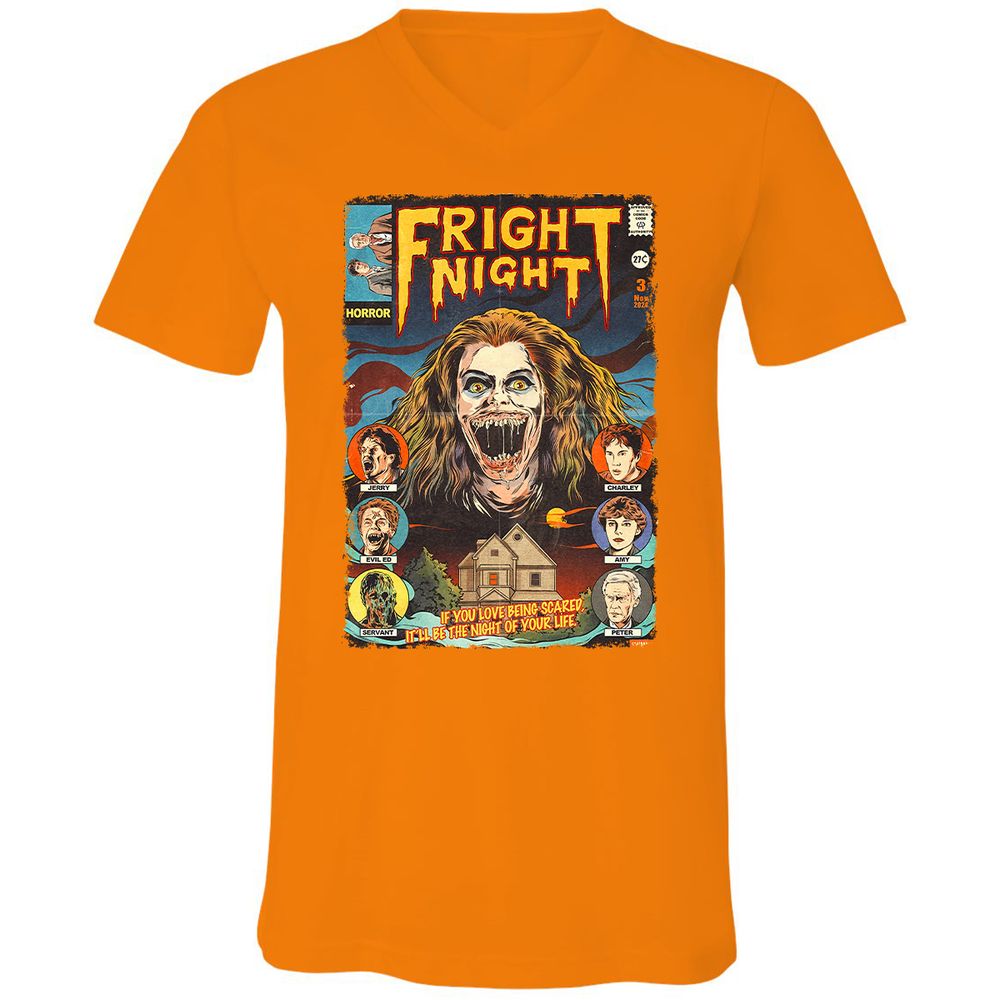 Unisex V-Neck T-Shirt - KL9EXPTB - Orange - 11