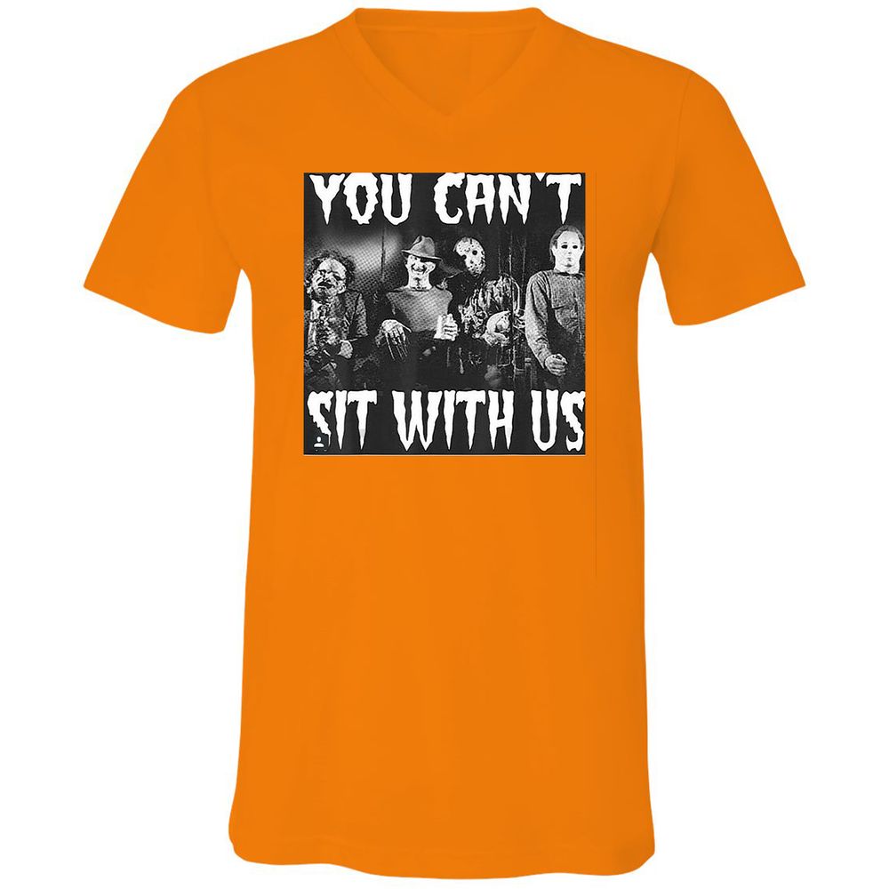 Unisex V-Neck T-Shirt - DNK2J5Q8 - Orange - 11