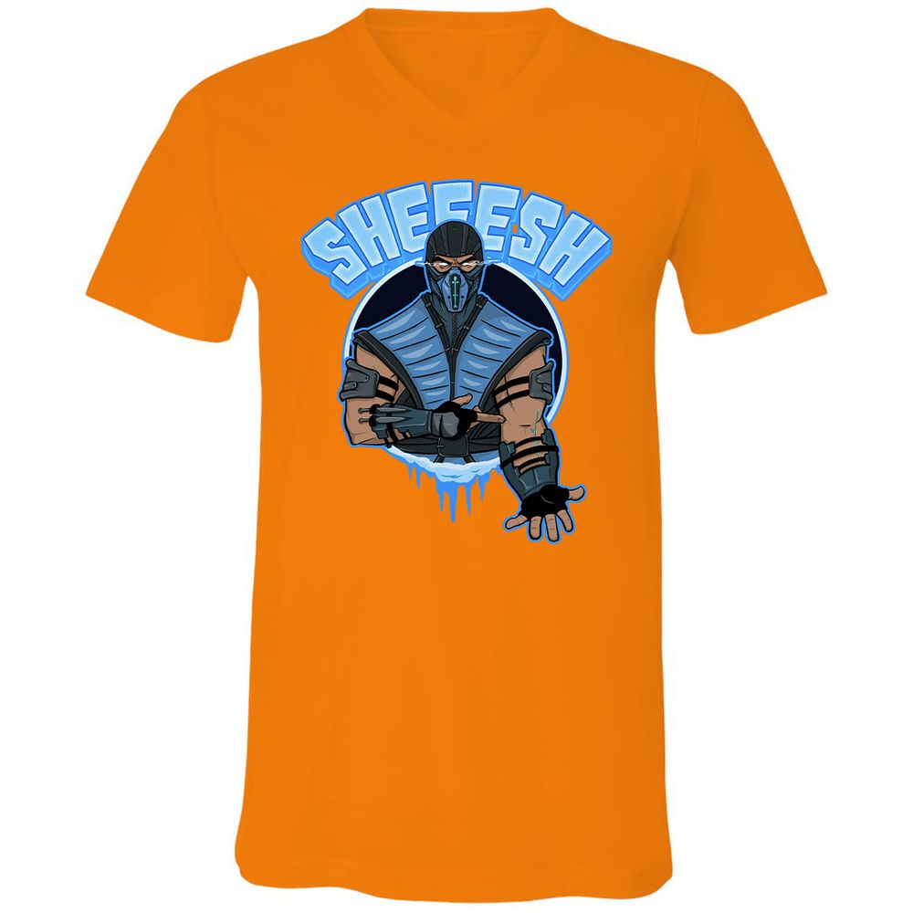 Unisex V-Neck T-Shirt - 6R4MV69P - Orange - 11