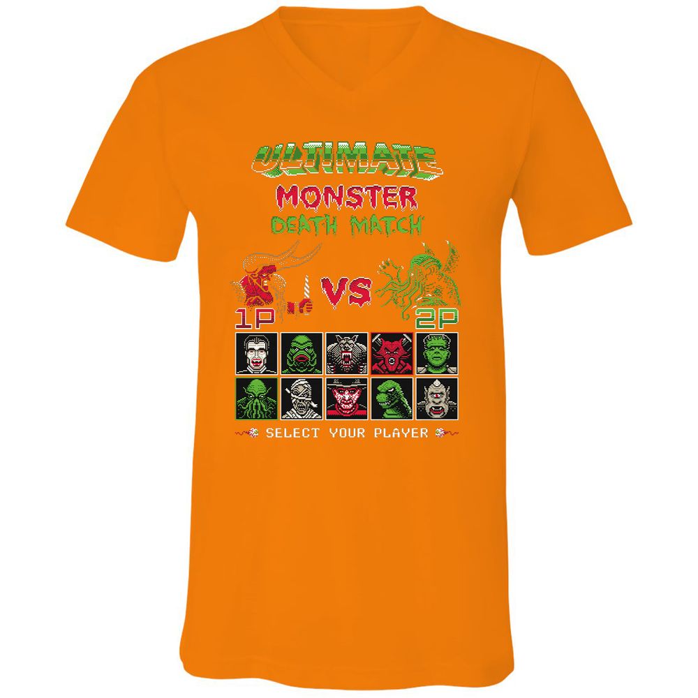 Unisex V-Neck T-Shirt - CETDZB2M - Orange - 11