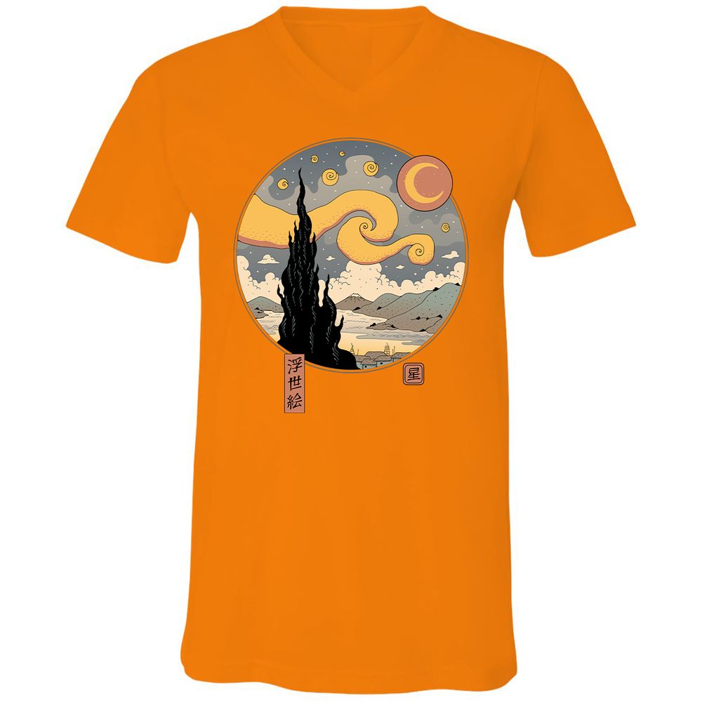 Unisex V-Neck T-Shirt - CPAVYYSM - Orange - 11
