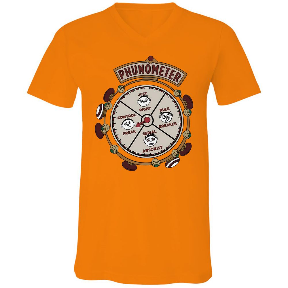 Unisex V-Neck T-Shirt - Q6VCS1Z4 - Orange - 11