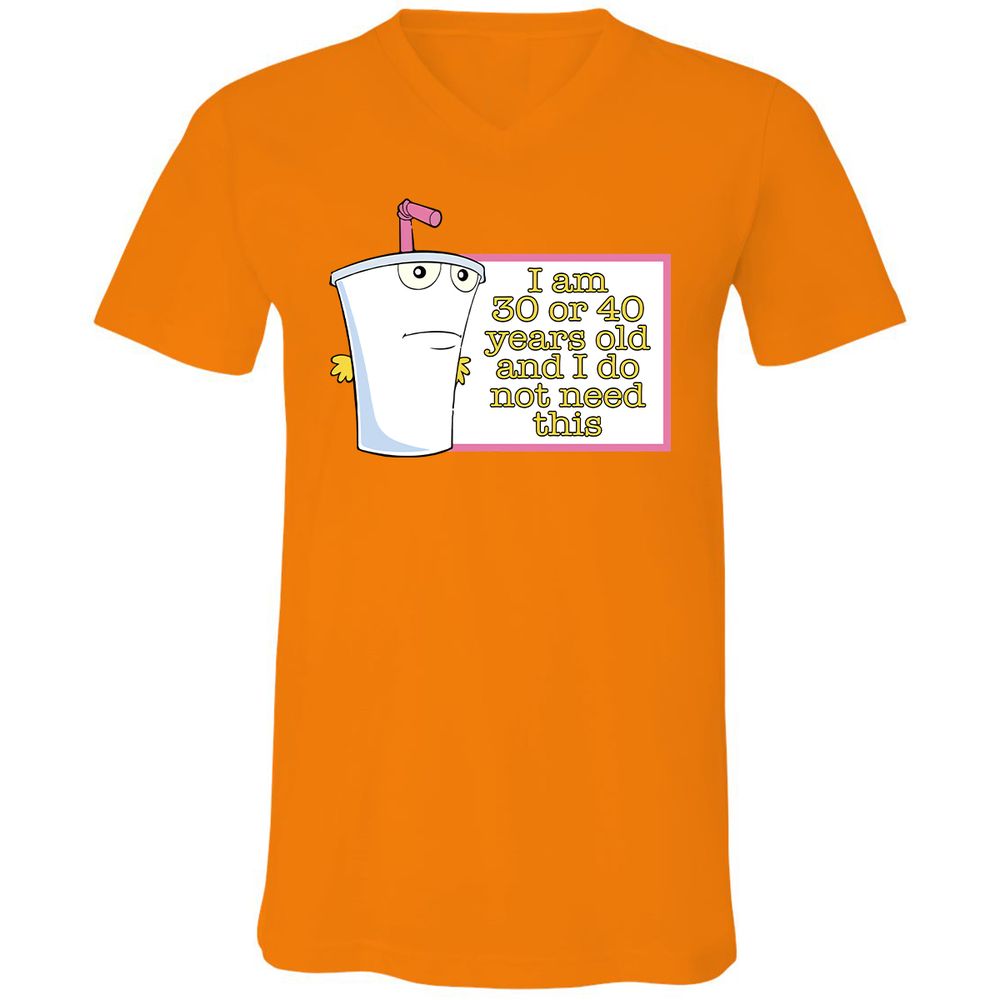 Unisex V-Neck T-Shirt - X66FUA8P - Orange - 11