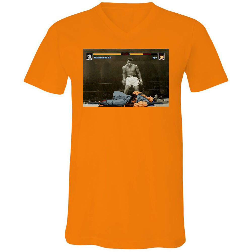 Unisex V-Neck T-Shirt - BUMUMRWG - Orange - 11