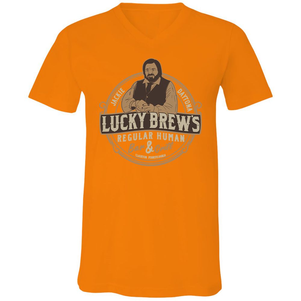 Unisex V-Neck T-Shirt - EQMM7HDG - Orange - 11