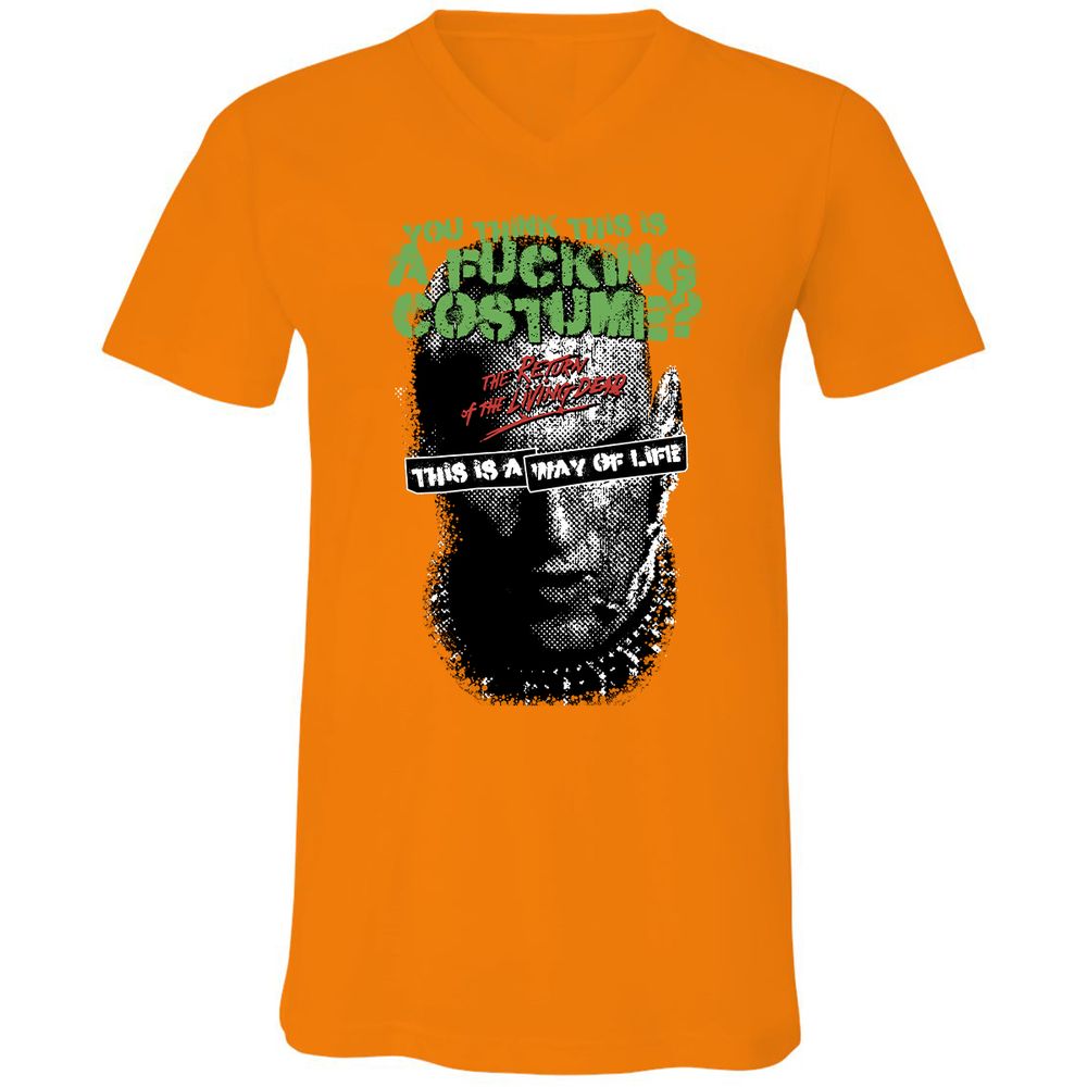 Unisex V-Neck T-Shirt - 11W3D3TT - Orange - 11