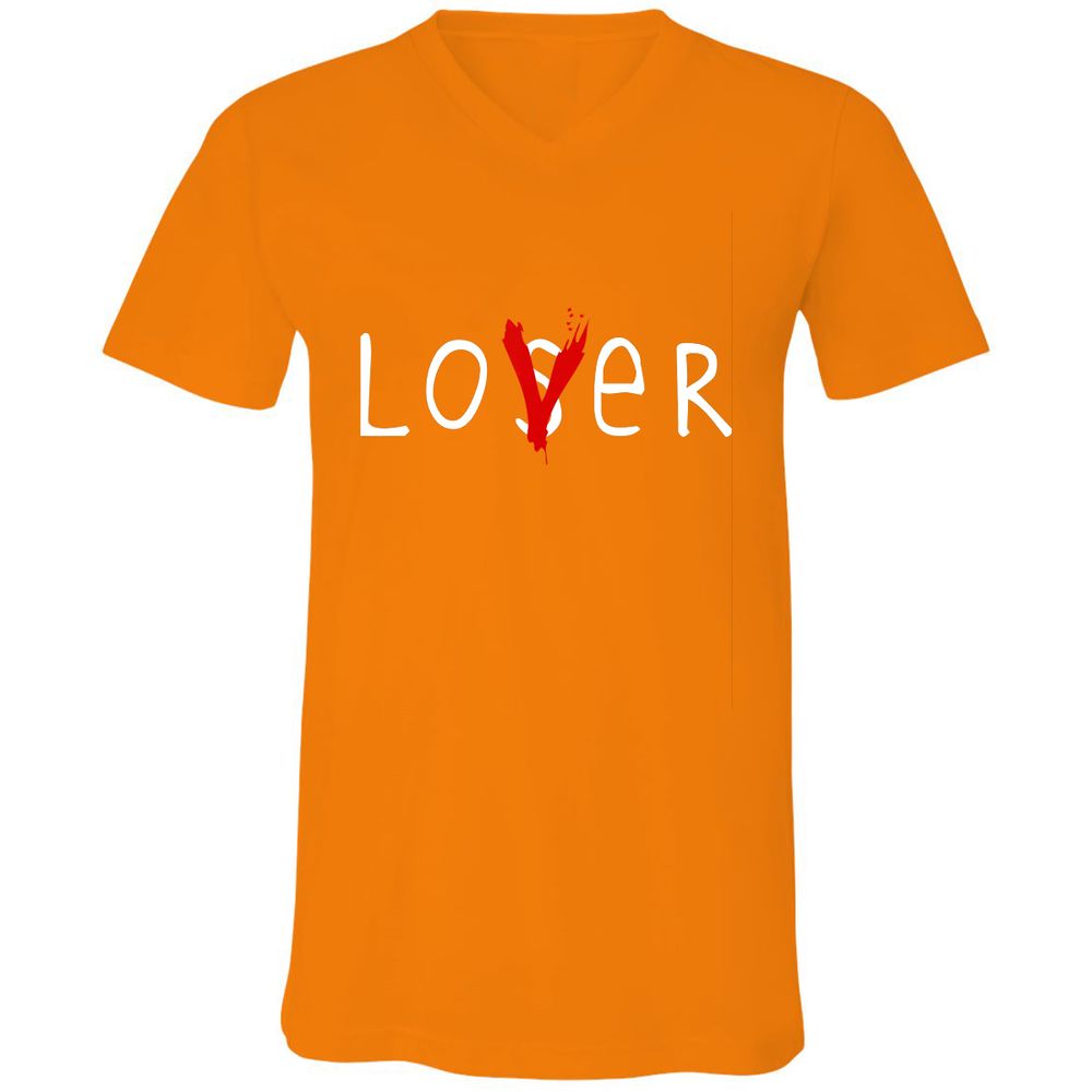 Unisex V-Neck T-Shirt - TMTKB7GG - Orange - 11