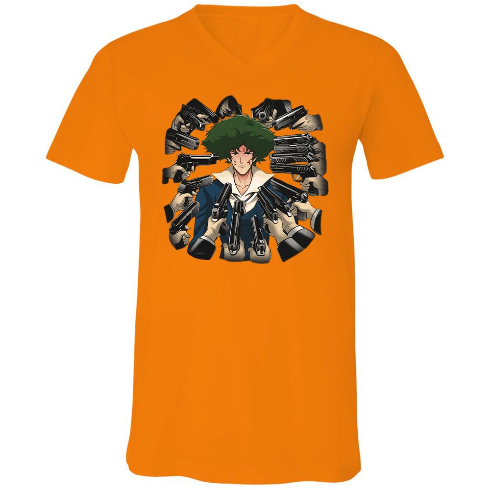 Unisex V-Neck T-Shirt - 29QX9W7P - Orange - 11