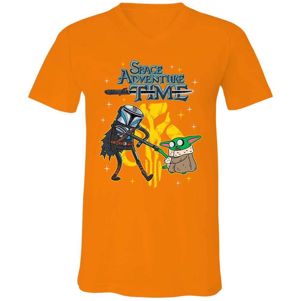 Unisex V-Neck T-Shirt - MNC3DDDJ - Orange - 11