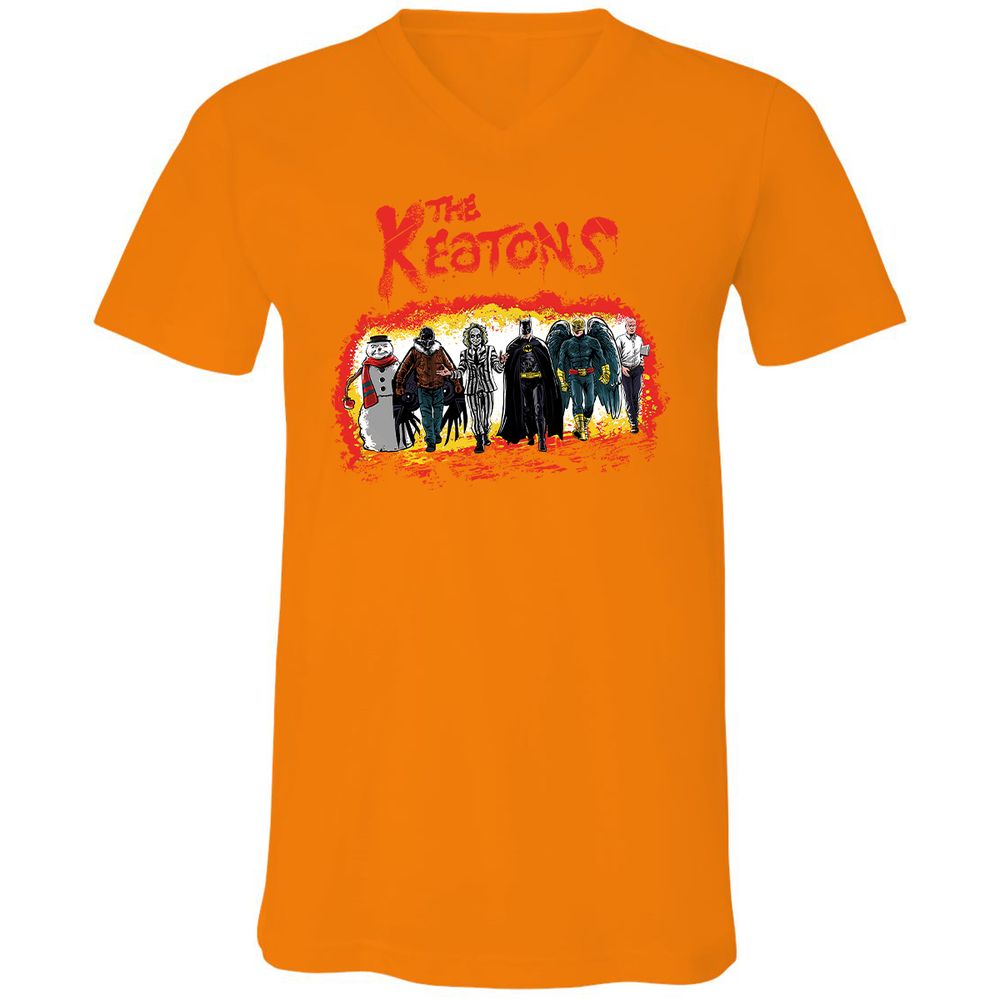 Unisex V-Neck T-Shirt - HPH87CCH - Orange - 11