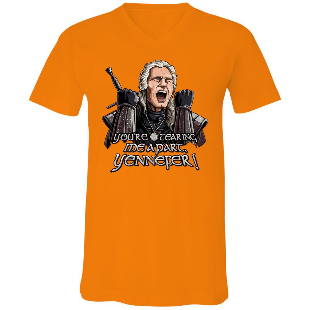 Unisex V-Neck T-Shirt - S56W49CW - Orange - 11
