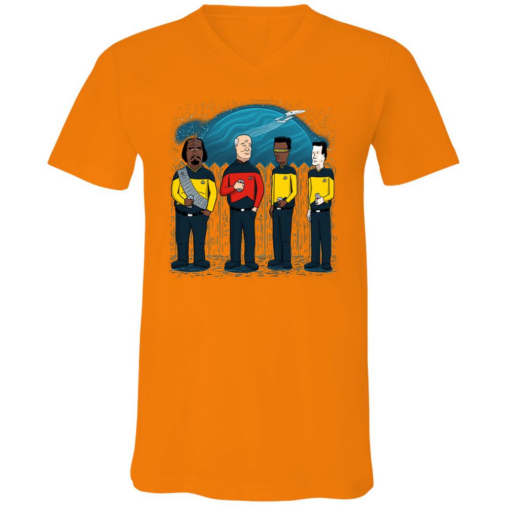 Unisex V-Neck T-Shirt - 5TUAWP2X - Orange - 11