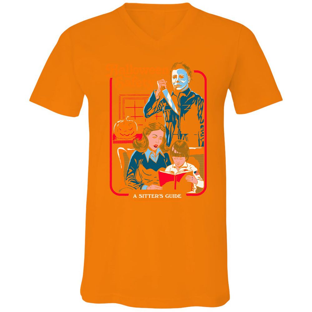 Unisex V-Neck T-Shirt - MFZVLC44 - Orange - 11