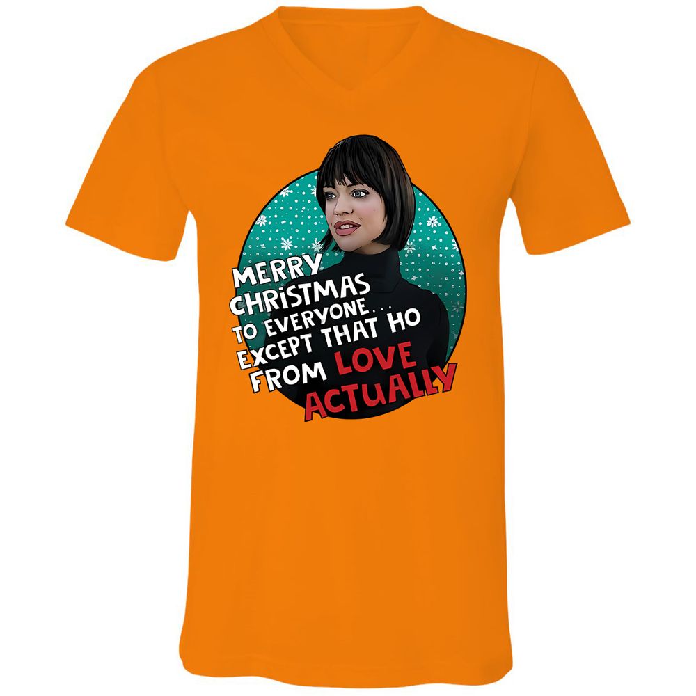 Unisex V-Neck T-Shirt - JBU8YF6Z - Orange - 11
