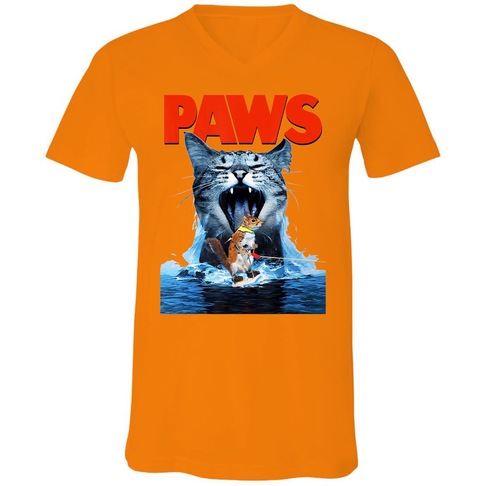 Unisex V-Neck T-Shirt - C9VJ5AGC - Orange - 11