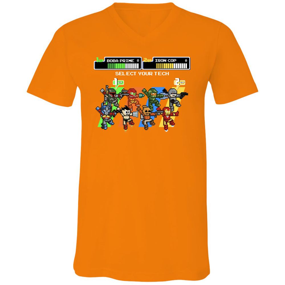 Unisex V-Neck T-Shirt - THQV8UVU - Orange - 11
