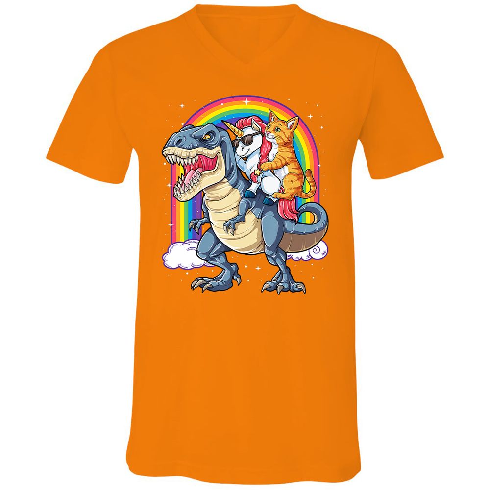 Unisex V-Neck T-Shirt - LEMNXADS - Orange - 11