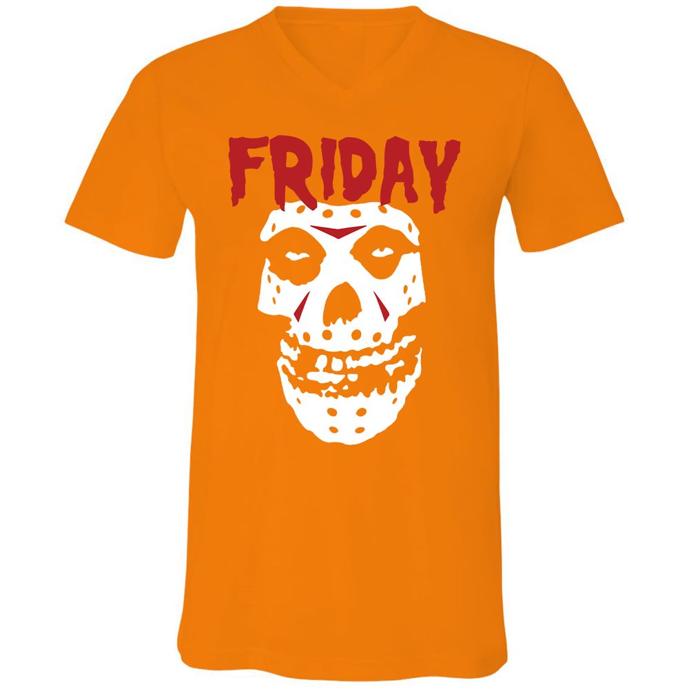 Unisex V-Neck T-Shirt - S3WWMLUY - Orange - 11