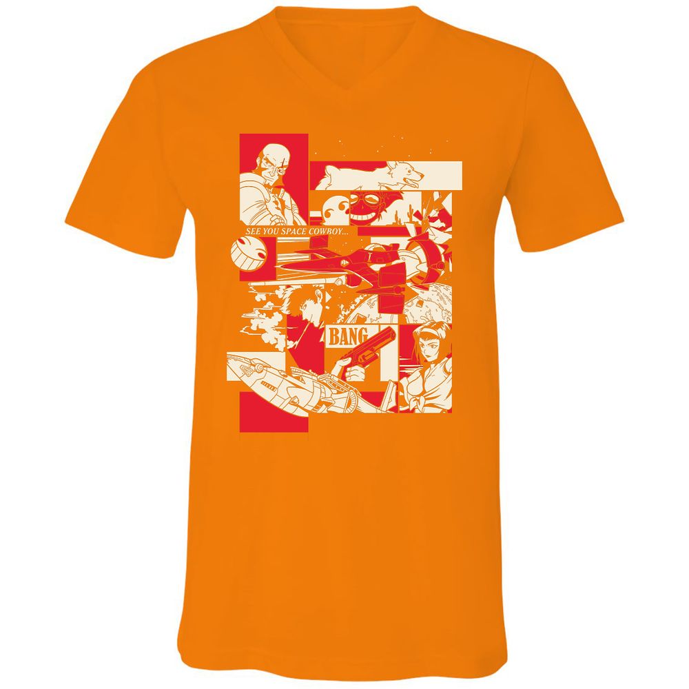 Unisex V-Neck T-Shirt - YDNZ35LC - Orange - 11