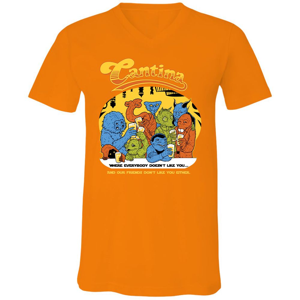 Unisex V-Neck T-Shirt - H28W73HL - Orange - 11