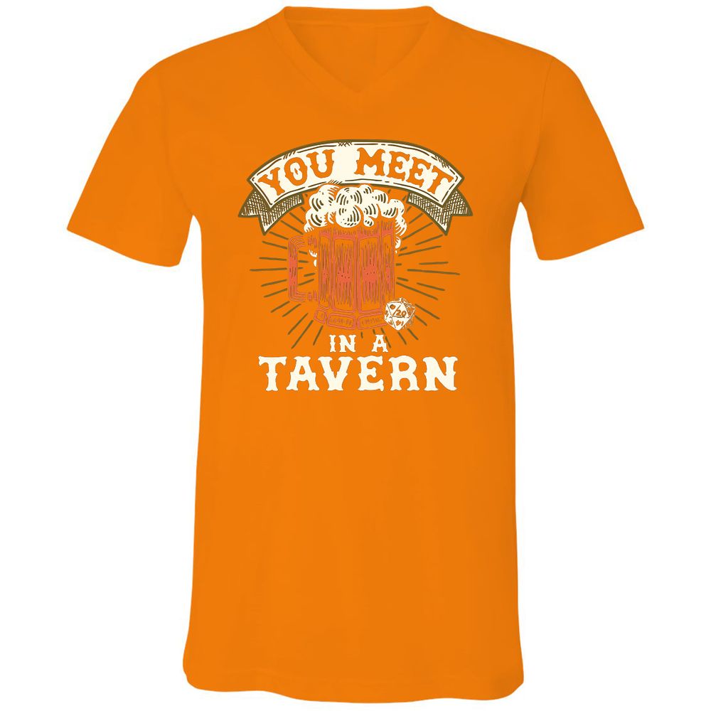 Unisex V-Neck T-Shirt - 8H1WBFBS - Orange - 11