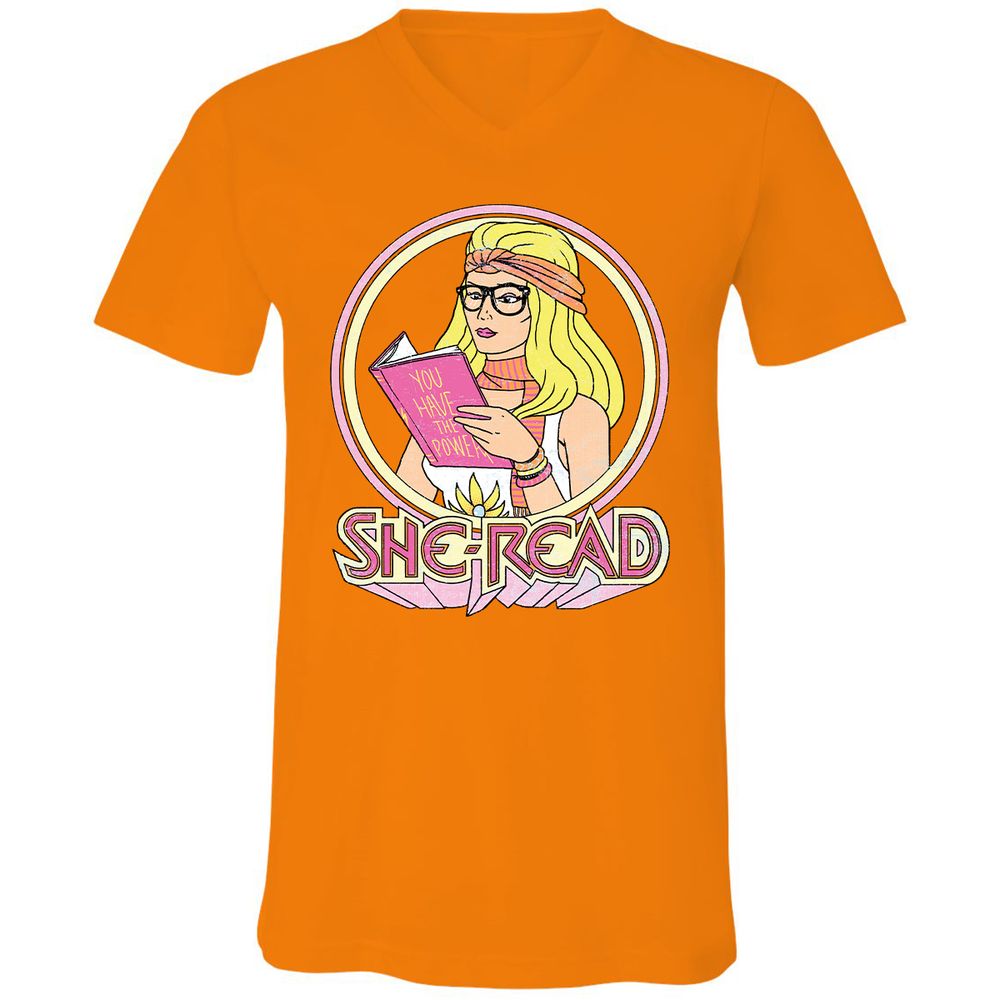 Unisex V-Neck T-Shirt - 9MQS8CEF - Orange - 11