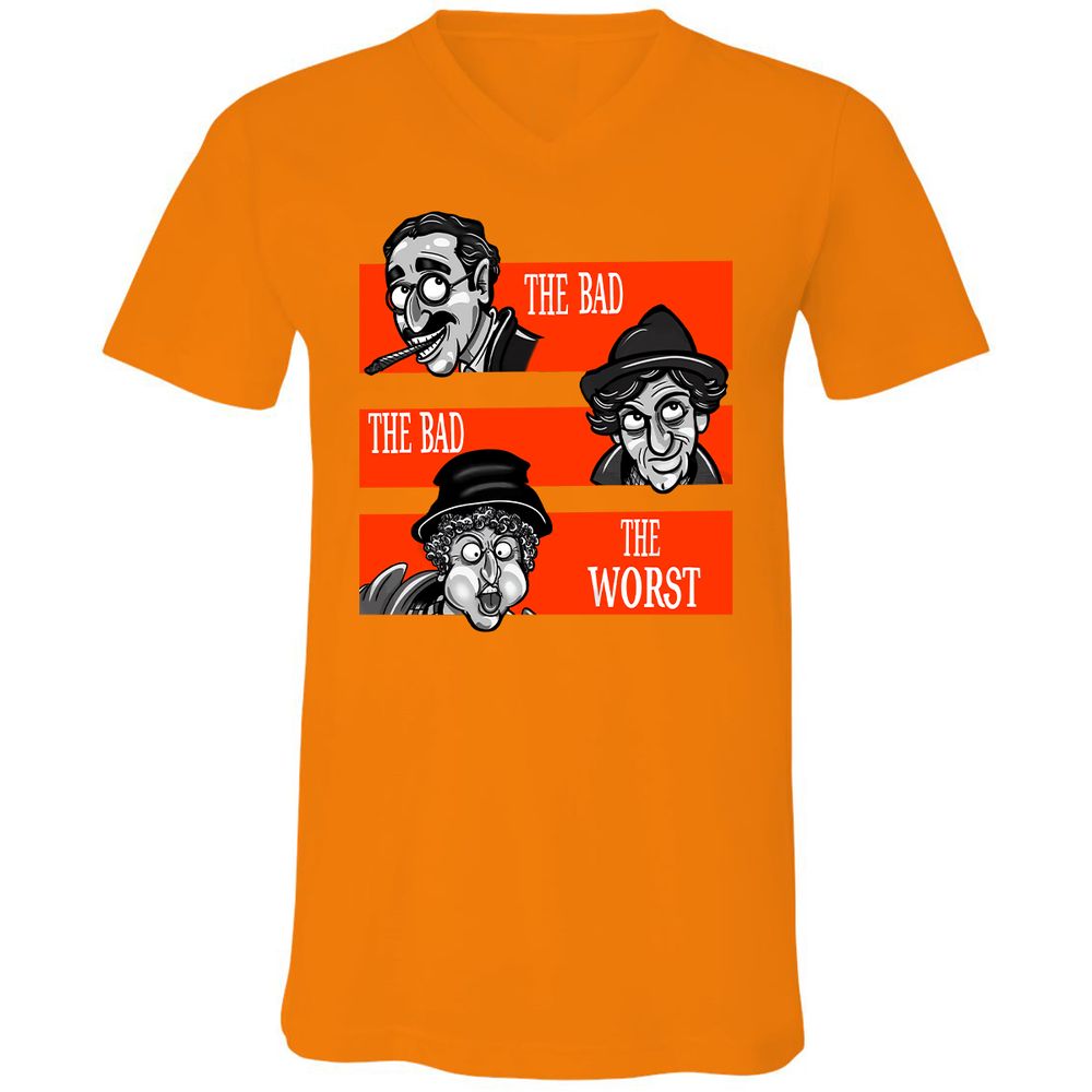 Unisex V-Neck T-Shirt - YXNJ74KD - Orange - 11