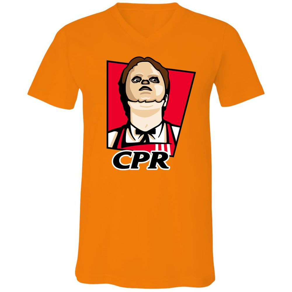 Unisex V-Neck T-Shirt - 62AZWQSP - Orange - 11