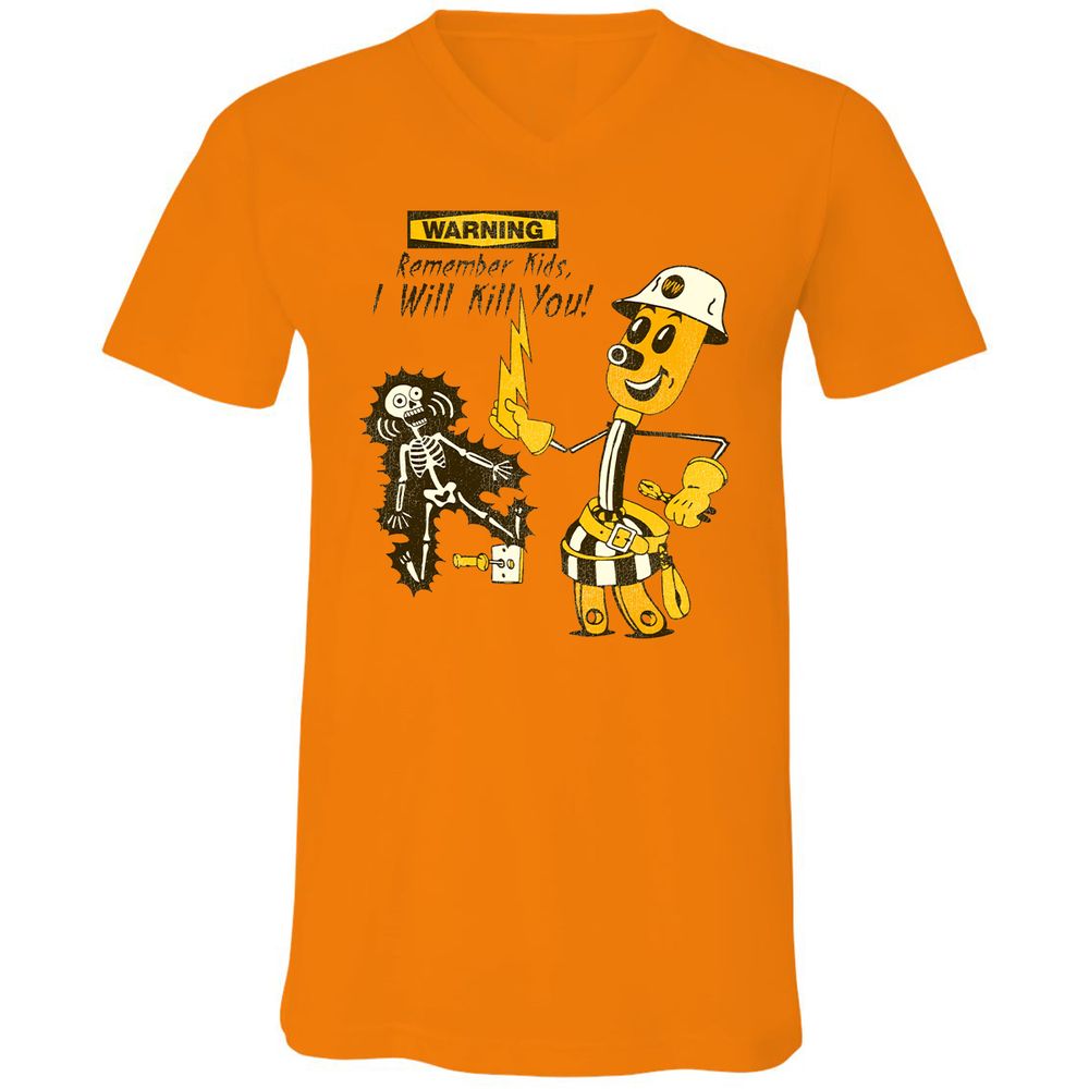 Unisex V-Neck T-Shirt - 14R78S83 - Orange - 11