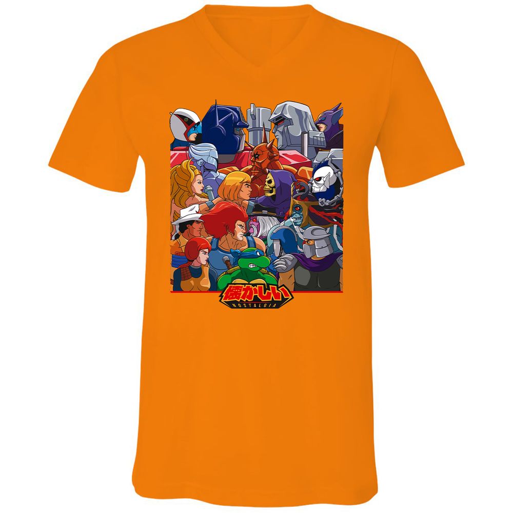 Unisex V-Neck T-Shirt - RGPYEBFQ - Orange - 11