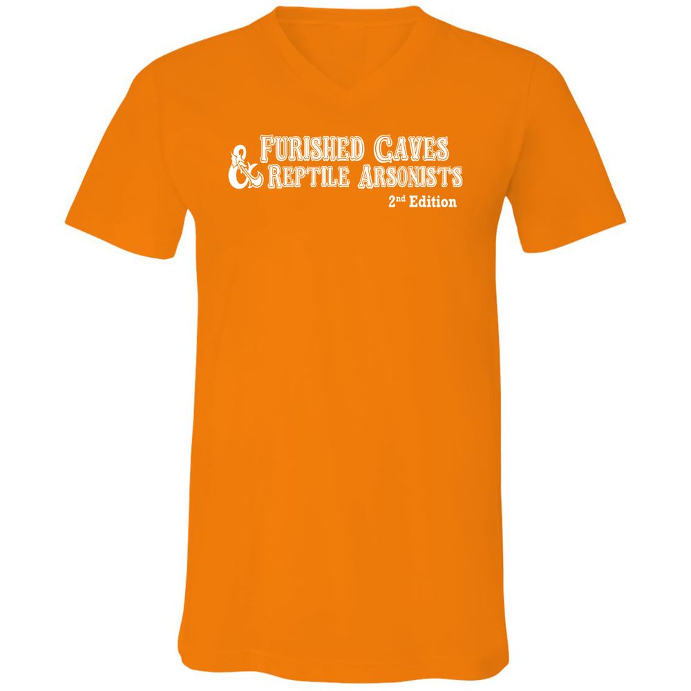 Unisex V-Neck T-Shirt - 4H3FJ2E9 - Orange - 11
