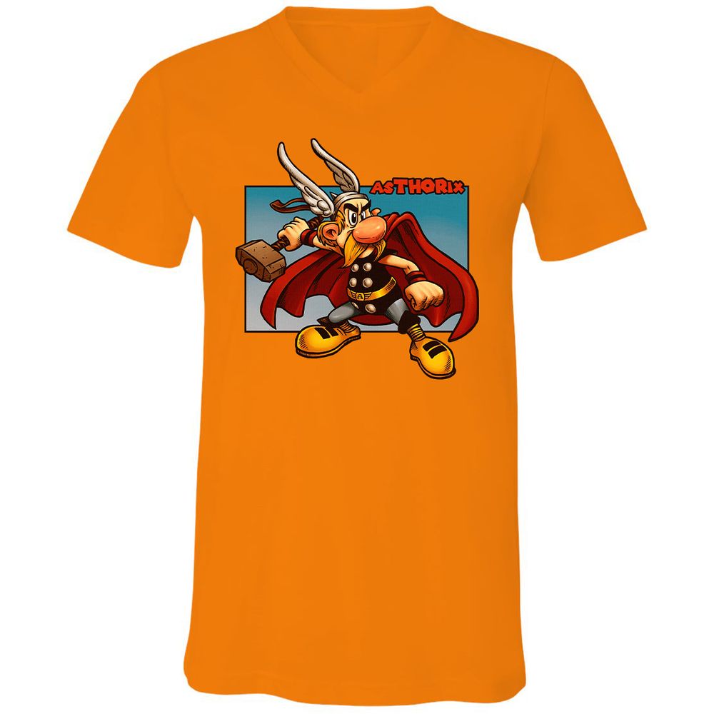 Unisex V-Neck T-Shirt - CK4KJGUY - Orange - 11